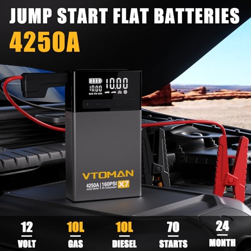 VTOMAN X7 Portable Jump Starter and Air Compressor with Quick Charge