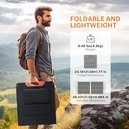 100W Portable Solar Panel Charger for Camping and RV